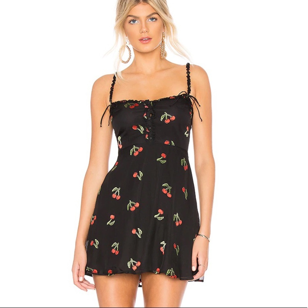 For Love & Lemons Cherry Twist Tank Dress